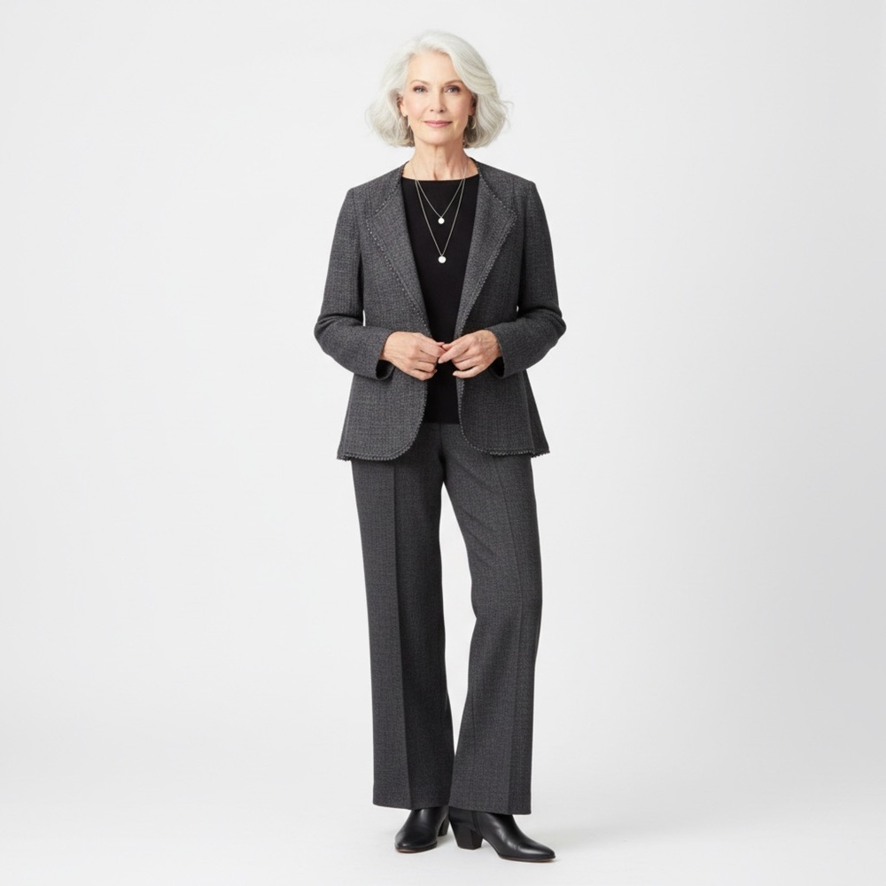 EILEEN FISHER MIXED LINEN OPEN JACKET / COAT